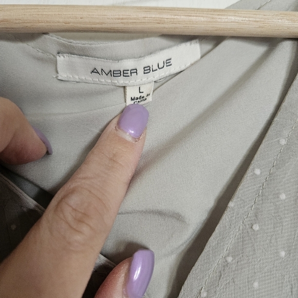 Amber Blue Midi Dress Sage Green L - Picture 3 of 8